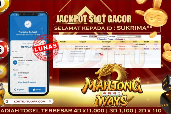 SLOT MAHJONG WAYS – LONTEJITU 06 DESEMBER 2024 mahjong ways