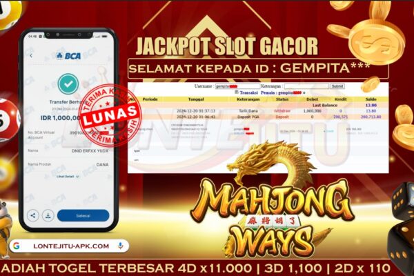 SLOT MAHJONG WAYS – LONTEJITU 20 DESEMBER 2024