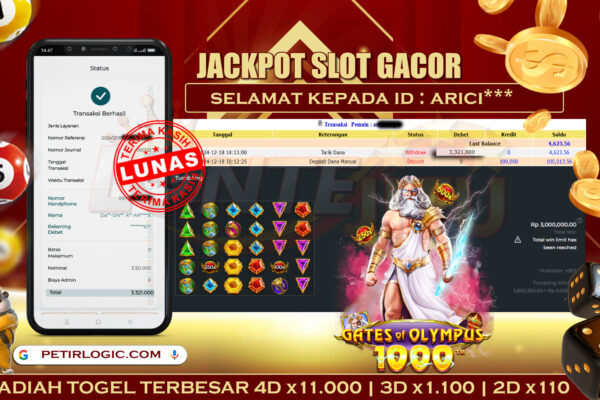 SLOT GATES OF OLYMPUS 1000 – BUKTI JP LONTEJITU 18 DESEMBER 2024
