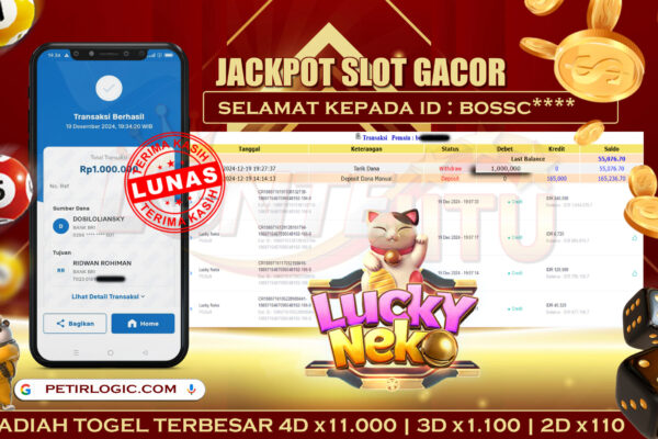 SLOT LUCKY NEKO – BUKTI JP LONTEJITU 19 DESEMBER 2024