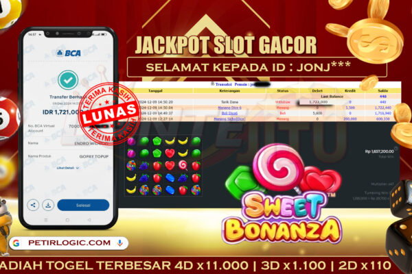 SLOT SWEET BONANZA – BUKTI JP LONTEJITU 09 DESEMBER 2024