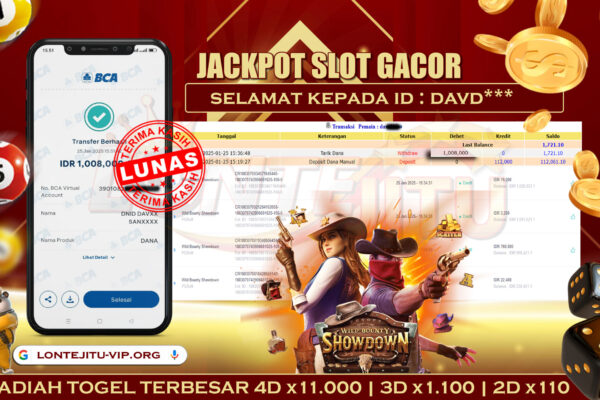 SLOT WILD BOUNTY SHOWDOWN – BUKTI JP LONTEJITU 25 JANUARI 2025