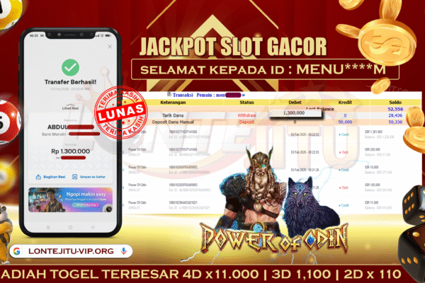 SLOT POWER OF ODIN – LONTEJITU 3 FEBRUARI 2025