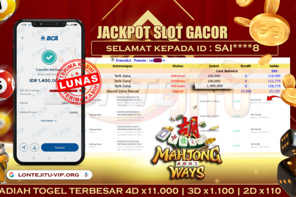 SLOT MAHJONG WAYS – LONTEJITU 4 APRIL 2024