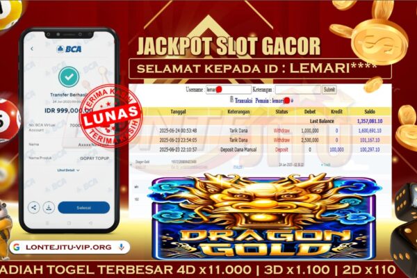 SLOT DRAGON TIGER – BUKTI JP LONTEJITU 24 JUNI 2025