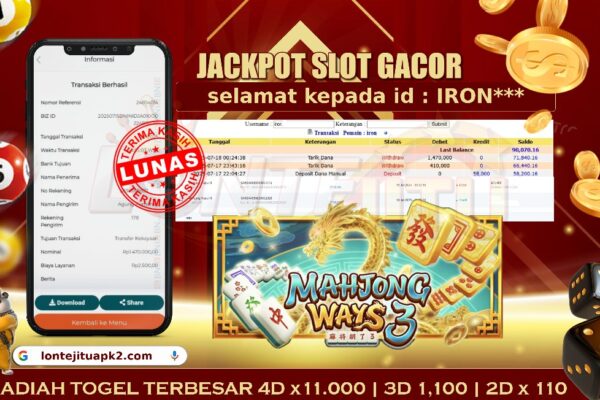 SLOT MAHJONG WAYS 3 – LONTEJITU 18 JULI 2025