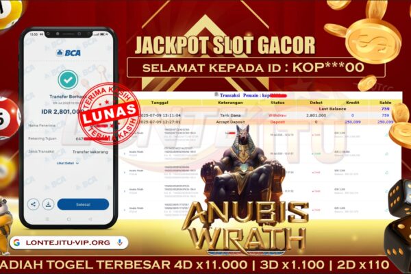 SLOT ANUBIS WRATH – LONTEJITU 09 JULI 2025