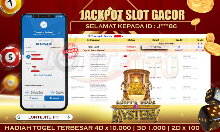 SLOT EGYPT’S BOOK OF MYSTERY – LONTEJITU 31 AGUSTUS 2025