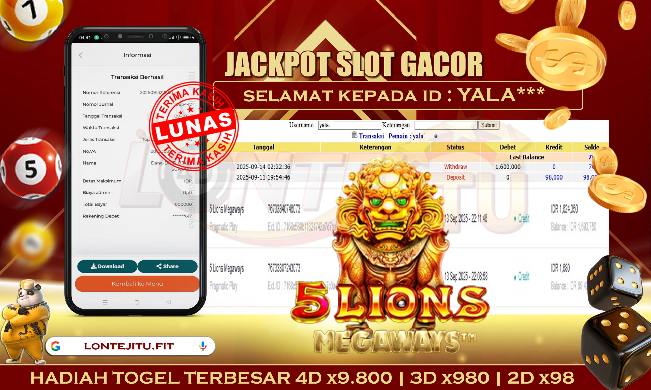 SLOT 5 LIONS MEGAWAYS