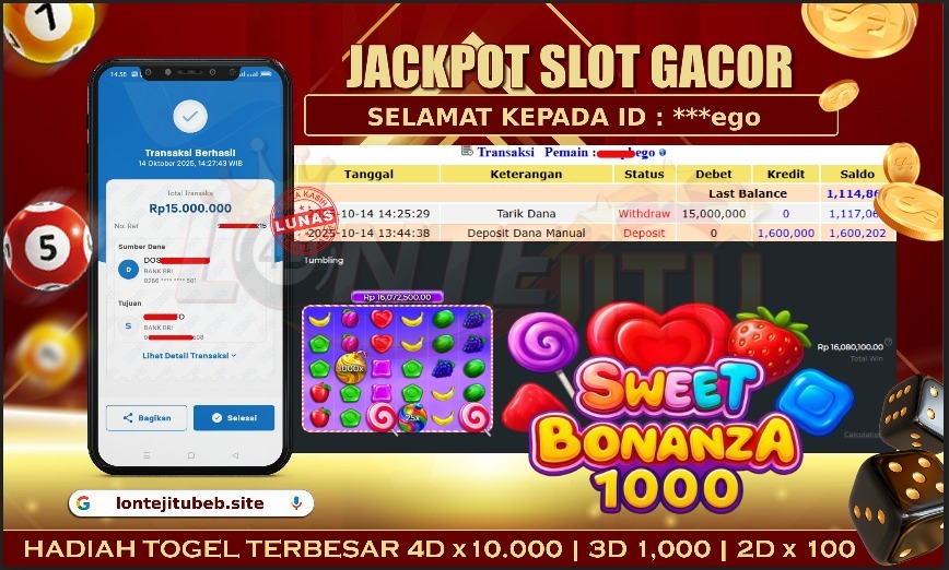 SLOT SWEET BONANZA 1000 – LONTEJITU 14 OKTOBER 2025